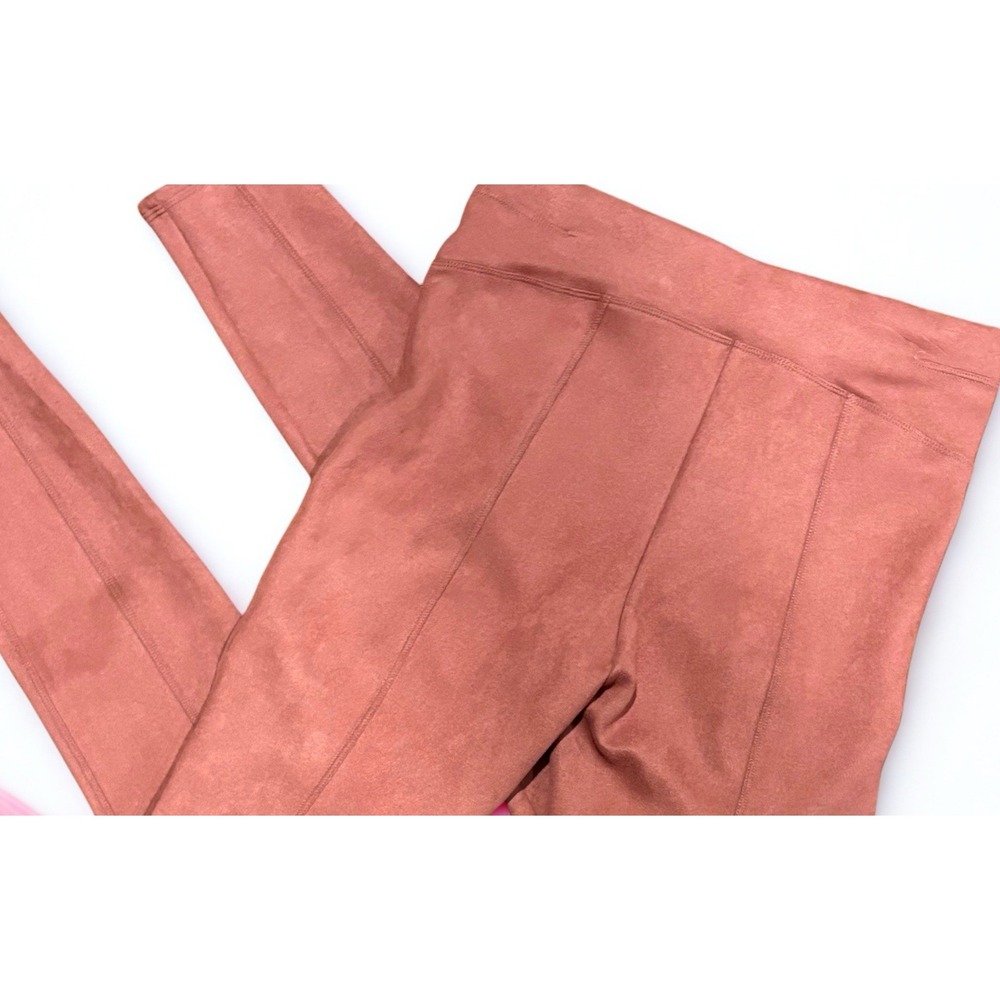 Spanx Faux Suede High Waisted Leggings Womens Medium Rich Rose - Picture 4 of 5